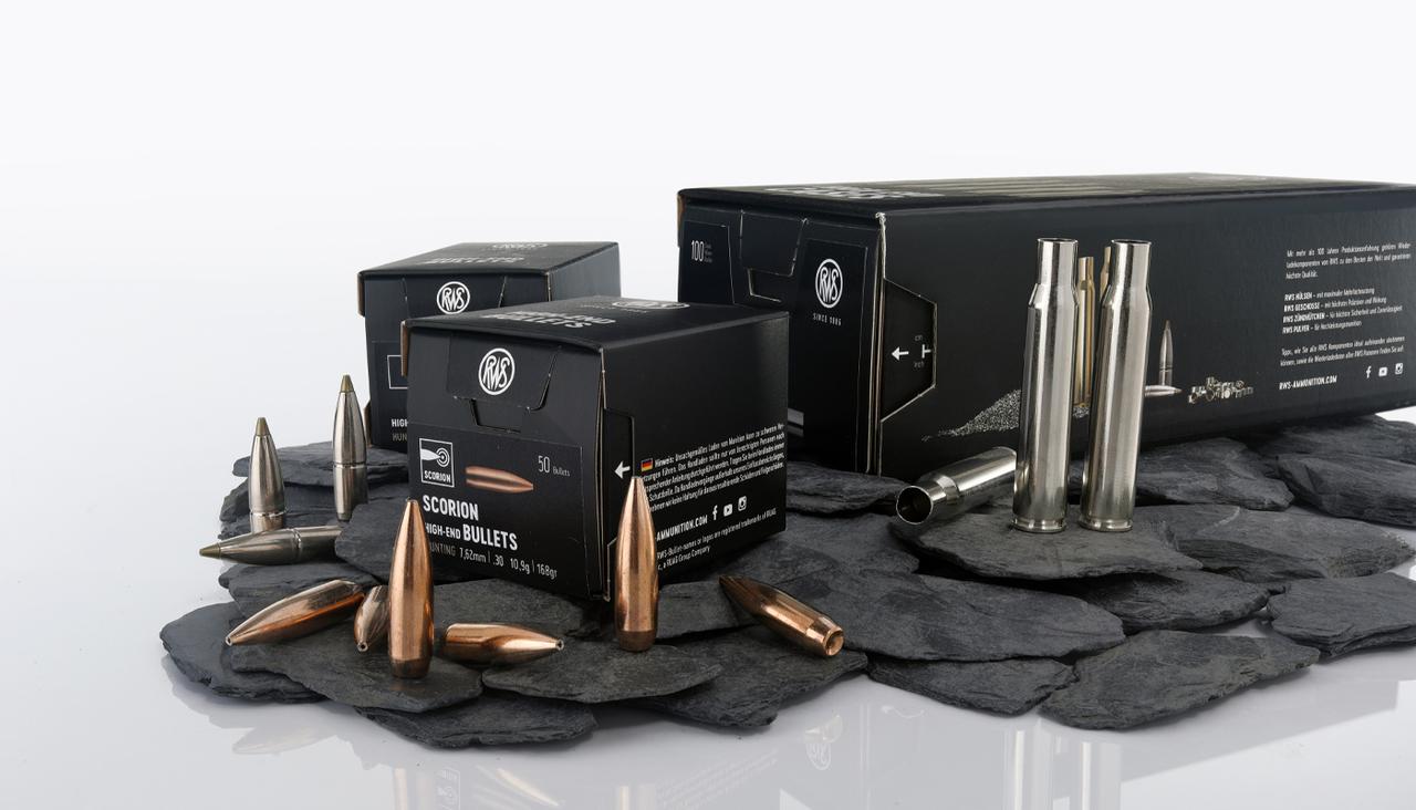 Presentation of our reloading program with pictures of RWS bullets and cases