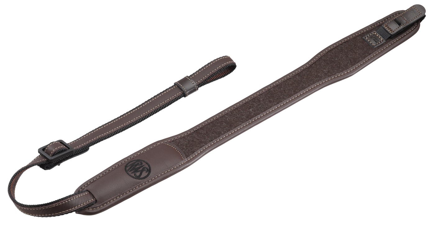 Illustration of our rifle sling product in leather brown 
