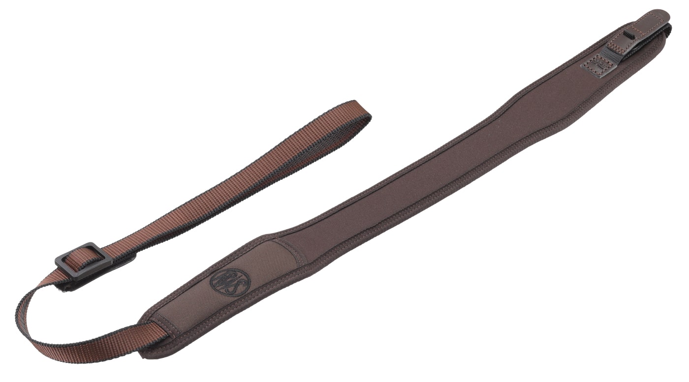 Illustration of our rifle sling product in neopren brown